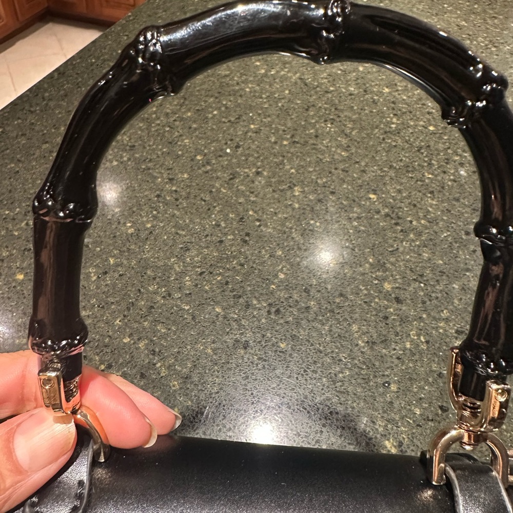 BC Black Handbag with Bamboo Handle - Picture 7 of 9